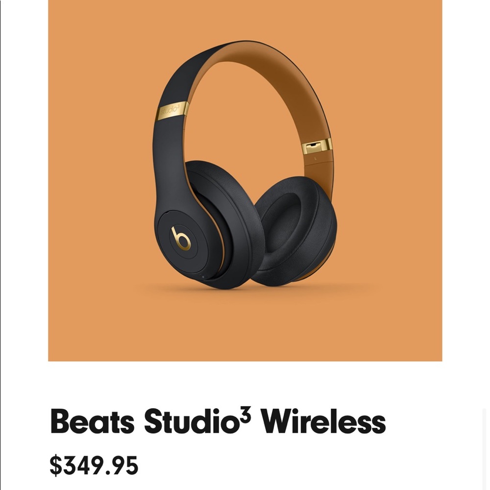 Beats by Dre Studio3 Wireless Headphones - Black and Gold
